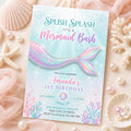 Mermaid Birthday Invitation, Under the Sea Party, Editable Canva Template