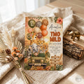 Two Wild Safari Birthday Invitation, Jungle Party Animals Invitation, Jungle Second Birthday Party Invite, canva template