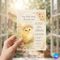 Our Little Chick Turns One First Birthday Invitation, Spring Easter 1st Birthday Invite, Editable Chick Birthday Invitation, Floral Spring