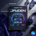 Editable Gamer Birthday invitation - Video Game Party invite - Gaming Game On - Instant download template digital