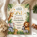 Safari First Birthday Evite, Wild One Birthday, 1st Birthday Digital Invite, Jungle First Birthday Evite, Jungle Animals Party