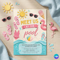 Editable Pool Party Birthday Invitation | Summer Birthday Invite Girl, Any Age, Pastel Pool Party Theme, Digital Download Template , A19