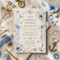 The Summer I Turned Thirty Invitation, Any Age Invitation, Coastal 30th Birthday Invitation, Beach Party Invitation, Editable Canva