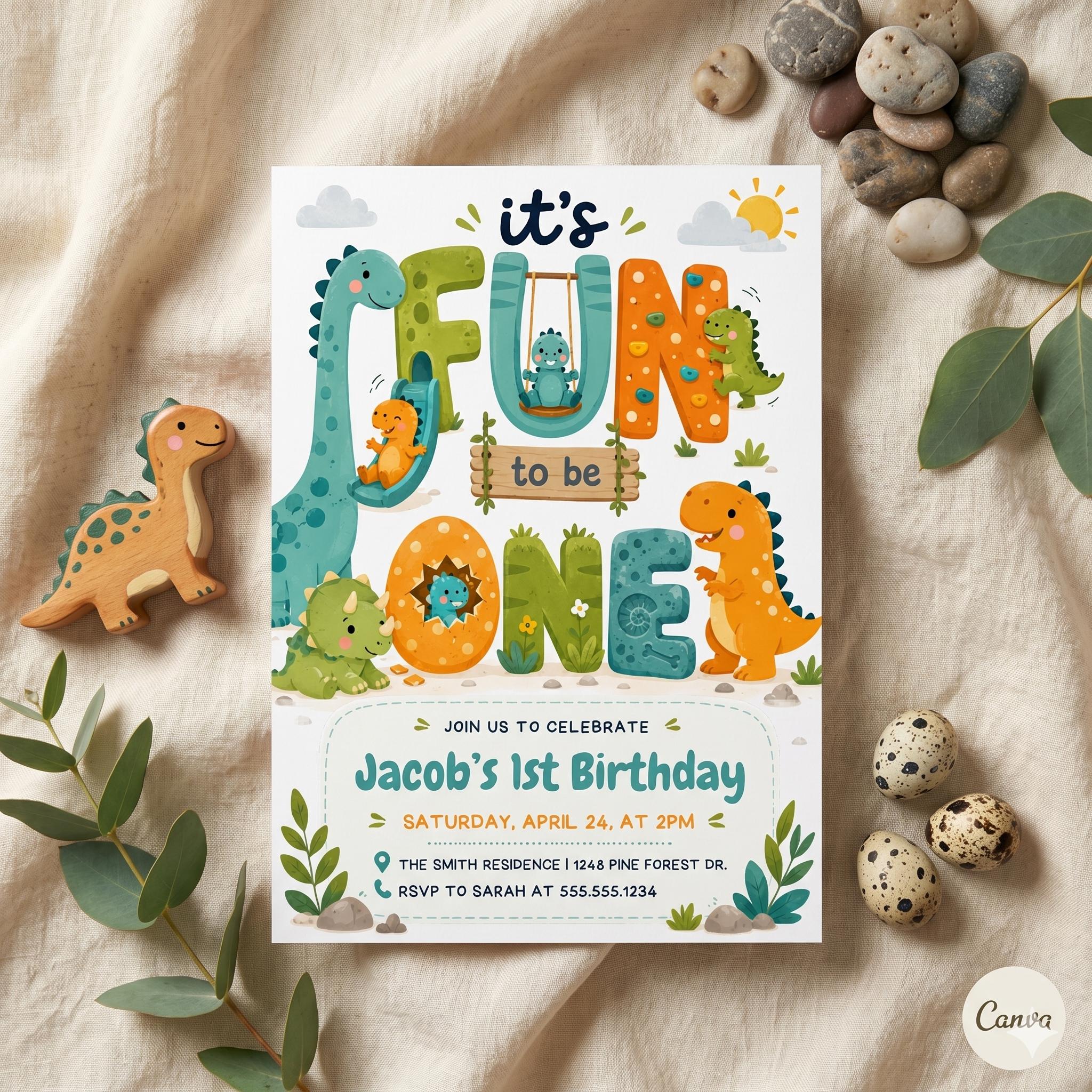 Disco Birthday Invitation, Fun to Be One First Birthday Invite (Digital Download)