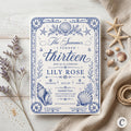 The Summer I Turned Thirteen, Any Age TSITP Theme Birthday, Blue Hydrangea Invite, Blue Flowers TSITP, Teen Girl Birthday Invite, Custom age