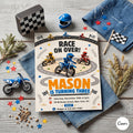 Dirt Bike Birthday Invitation, Motocross Off-Road Boy Party Invite (Digital Template)