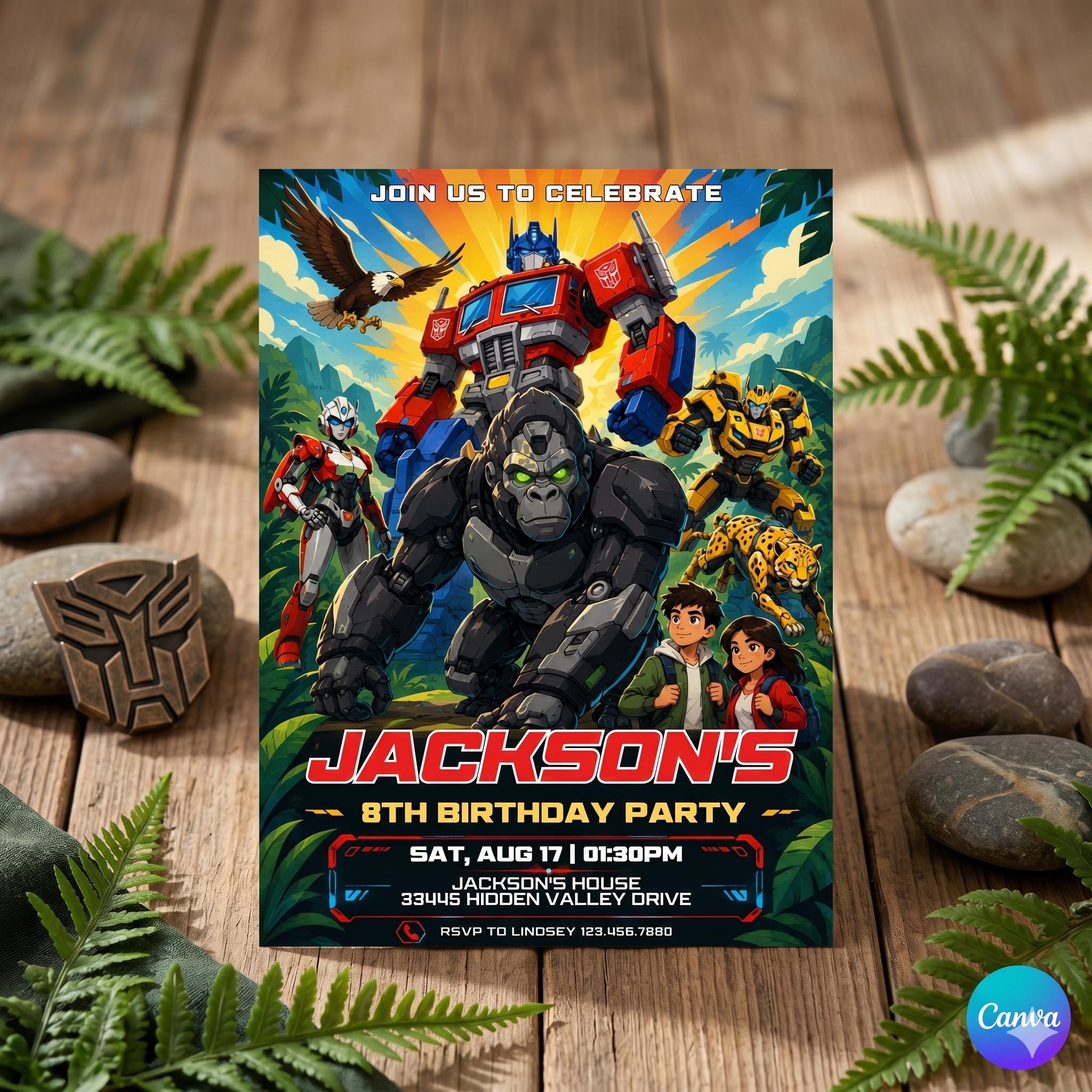 Transformers Birthday Invitation Editable Template, Robot Birthday Party Invite, Autobot Bumblebee Party, Instant Download , A16