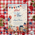 Red White and Due Baby Shower Invitation, 4th of July Baby Shower Invite, Patriotic Baby Shower, Summer Baby Shower (Editable Canva)
