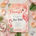 Flamingo Bridal Shower Invitation Template: Editable Tropical Party Invite (Digital Download)