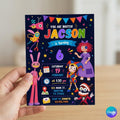 Amazing Digital Circus invitation, printable editable Digital Circus party invite, birthday party celebration template download