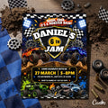 Monster Truck Birthday Invitation, Editable Boom Crash Monster, Bash Printable Invite, Trucks Birthday Template Boys Jam, any age, Canva