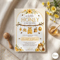 Bee Baby Shower Invitation, A Little Honey Is On The Way Invitation Baby Shower Invitation, Instant Editable Template(Digital Download)