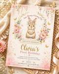 Editable Bunny Birthday invitation , Some Bunny is turning One Party invite , First 1st Birthday , bunny baby shower , Bunny Baby Shower