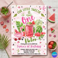 Watermelon Flamingo 1st Birthday , Watermelon Theme Party , Summer Celebration , Editable Canva Invite (Digital Download)