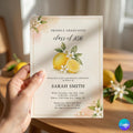 Freshly Graduated Invitation, Class of 2026 Grad Party Invite, Pink Lemon Citrus Grad Theme Invite, Custom Printed With Envelopes , A7