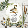 Editable Mallard Duck Baby Shower Invitation, Boy Duckling Invite (Digital Download)