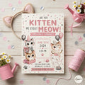 Kitten Birthday Invitation: Cat Party Invite , Editable Kitten Birthday Invitation, Are You Kitten Me. (Editable Canva Template)