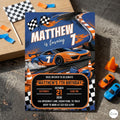 Fast Five Race Car Birthday Invitation | 5th Birthday Party Invite (Digital Download)