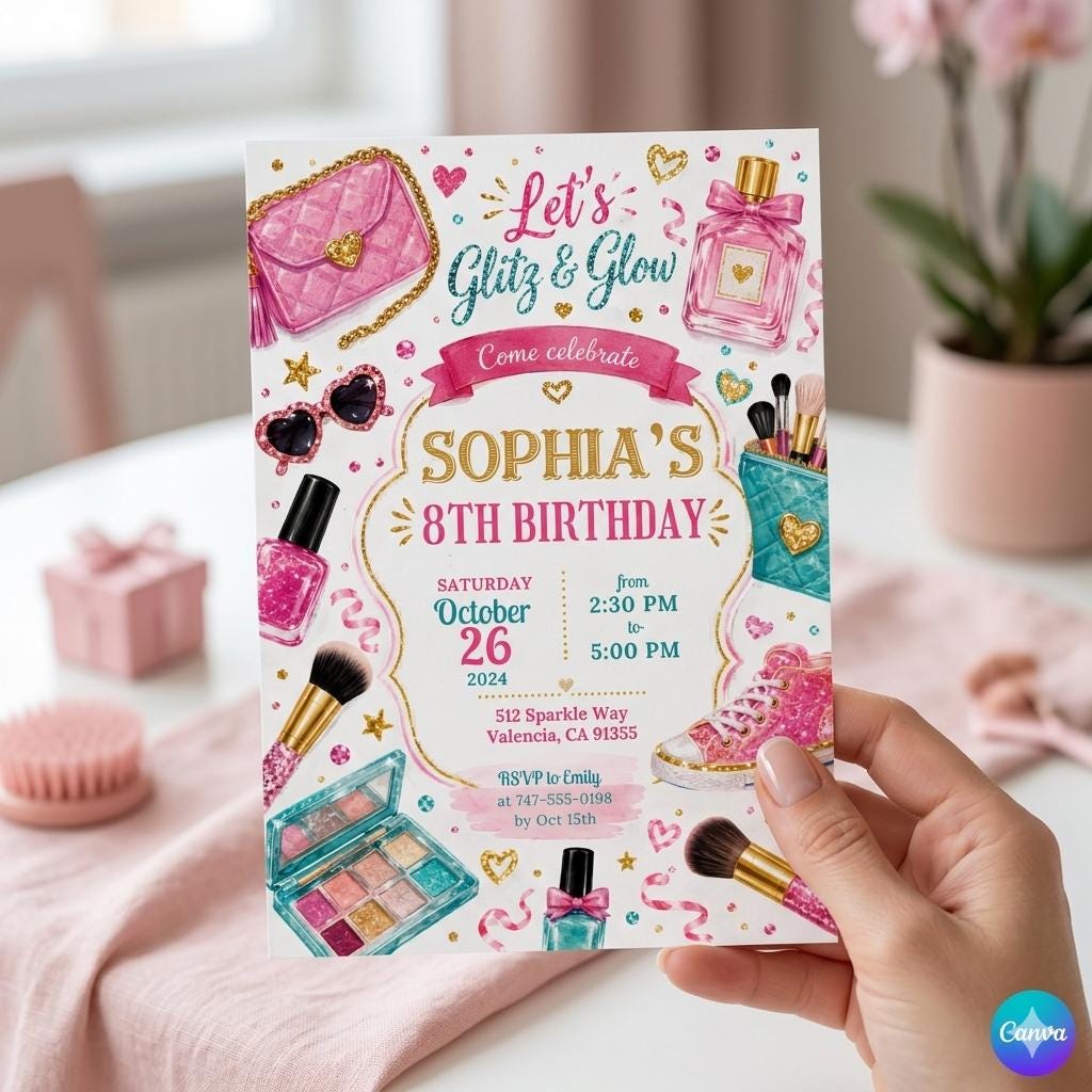 Splash Pad Birthday Invitation, Swimming Water Park Party Invite Template, Splash Pad Party Invitation, Editable Canva Birthday Template