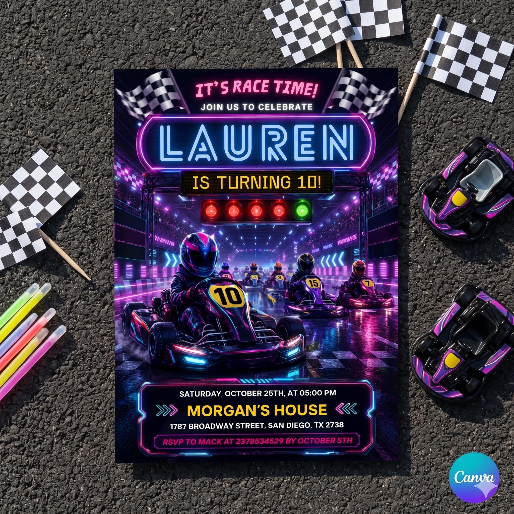 Go Kart Birthday invitation, Go Kart Party, Karting Invitation, Go Kart Birthday, Go Karting Racing invite, Instant Download, Racing invite