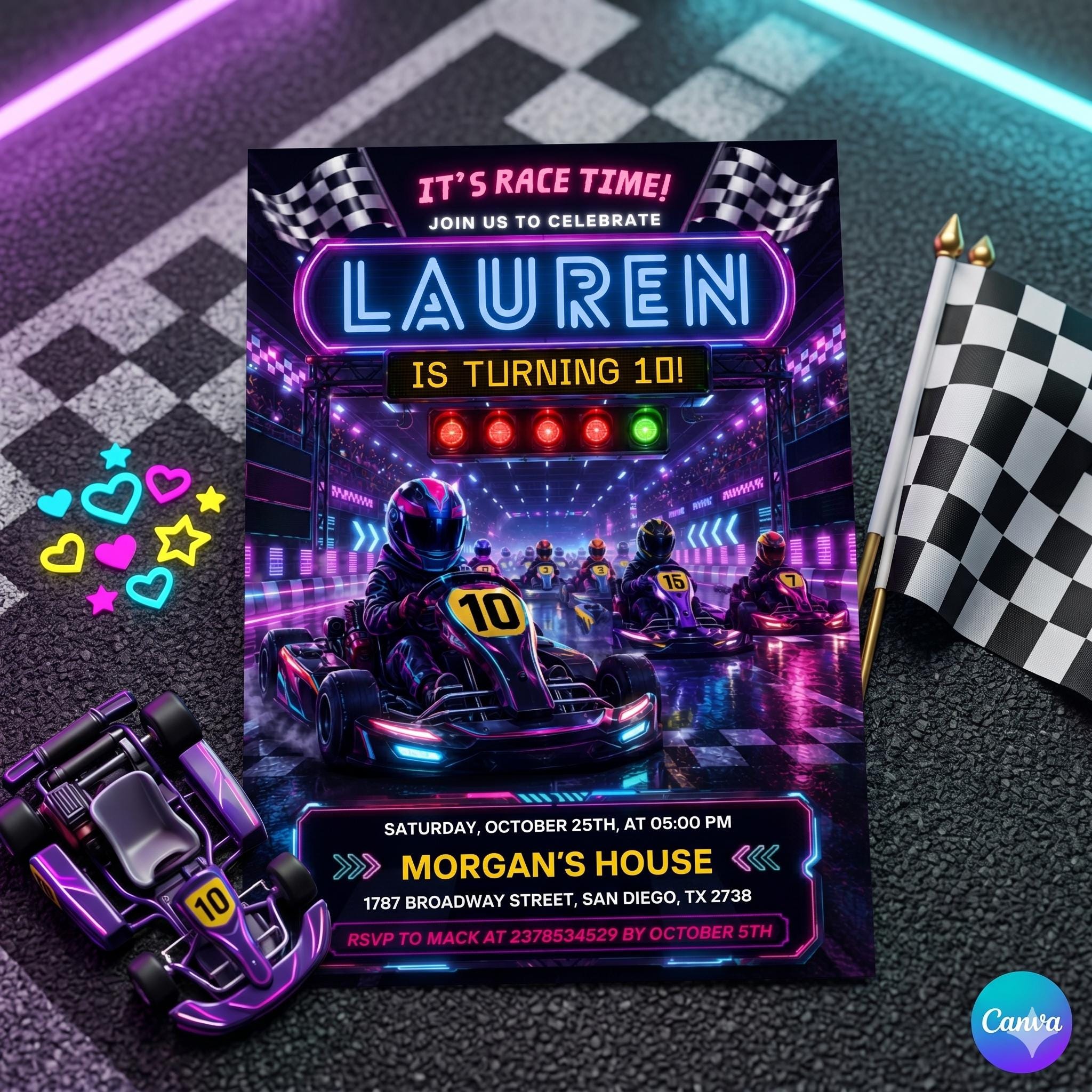 Go Kart Birthday invitation, Go Kart Party, Karting Invitation, Go Kart Birthday, Go Karting Racing invite, Instant Download, Racing invite