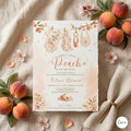 Sweet Little Peach Baby Shower Invitation: Sweet Little Peach Girl Invite , Printable Template (Digital Download)