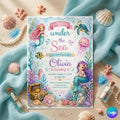 Mermaid Birthday Invitation Template: Under the Sea Party Invite (Digital Download)