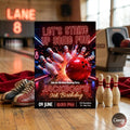 Editable Bowling Invitation, Let's Strike Up Some Fun, Birthday Bowling (Digital Canva Template)