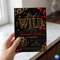Leopard Print, Let’s Get Wild Birthday Invitation, 21st Bday, Girls Night Out, Cherry & Animal Print Party Invite, Cheetah Cherry