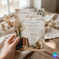 A New Chapter Begins Baby Shower Invitation, Storybook Baby Shower Invite, Gender Neutral, Bridal Shower Invitation, Editable Canva Template