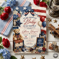 All American Girl Baby Shower, Editable Girl Baby Shower Party Kit, 4th Of July Theme Baby Shower Invite Template