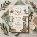 House Warming Invitation, Housewarming Invitation, Housewarming Party Invite, Modern Minimalistic, Shut The Front Door, Editable Canva