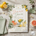 Sunset Soirée Summer Party Invitation, Summer Soiree Party Invite, Hand Drawn Summer Cocktail Drinks Party Invitation, Editable Canva