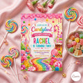 Candy Land Birthday Invitation, Editable Canva Template (Digital Download)