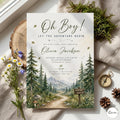 Oh Boy Adventure Baby Shower Invitation, Mountain Theme, Editable Template (Digital Download) , A10