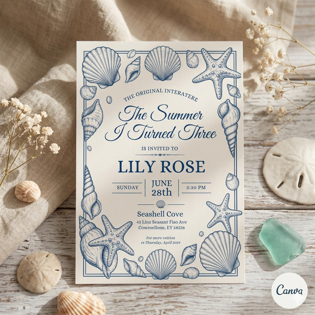The Summer I Turned Thirteen, Any Age TSITP Theme Birthday, Blue Hydrangea Invite, Blue Flowers TSITP, Teen Girl Birthday Invite, Custom age