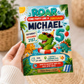 Editable Dinosaur Pool Party Invitation , Swim Birthday invite , Dino Instant download