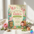 Axolotl Birthday Invitation, Watercolor Axolotl Birthday Invitation, Birthday Girl Party, Axolotl Birthday Party, Editable Canva Template