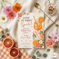 Aperol Spritz Bridal Shower Invitation, Citrus Floral Digital Template (Canva)