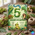 Reptile Birthday Invitation, Lizard Snake Theme , Printable reptile invitation, Birthday Invite (Editable Canva Template)