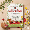 Ladybug Birthday Invitation Template, Editable Kids Garden Party Invite (Digital Download)