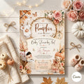 A Sweet Little Pumpkin – Baby Shower Invitation Template (Editable Canva)