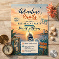 Adventure Awaits Retirement Party Invitation ,Retirement Party Invitation, Adventure Awaits Theme (Digital Download) , A18