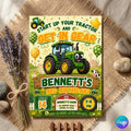 Editable Tractor Birthday Invitation, Green Tractor Ranch Party Invite For Boy Girl Printable Tractor Farm Kid Birthday Evite Canva Template