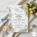 A Little Cutie is on the way Baby Shower Invitation, Orange Citrus Invite, Digital or Print Editable Template