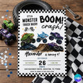 Monster Truck Birthday Invitation: Editable Canva Template (Digital Download)