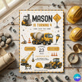 Construction Birthday Invitation: Editable Canva Template (Digital Download)