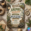 Reptile Birthday Invitation Editable Template, Lizard Nature Theme Boy Printable Invite, Zoo Animal Encounter Party, Editable Canva Template