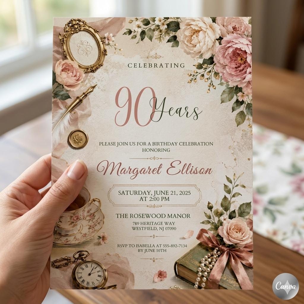 Editable Flower Bloom Invitation, Wildflower Birthday Invitation, Flower Stems, Boho Wildflower Party Printable Invitation Canva Template