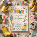 Wildflower Birthday Invitation, Floral Garden Party, Editable Canva Template (Digital Download)
